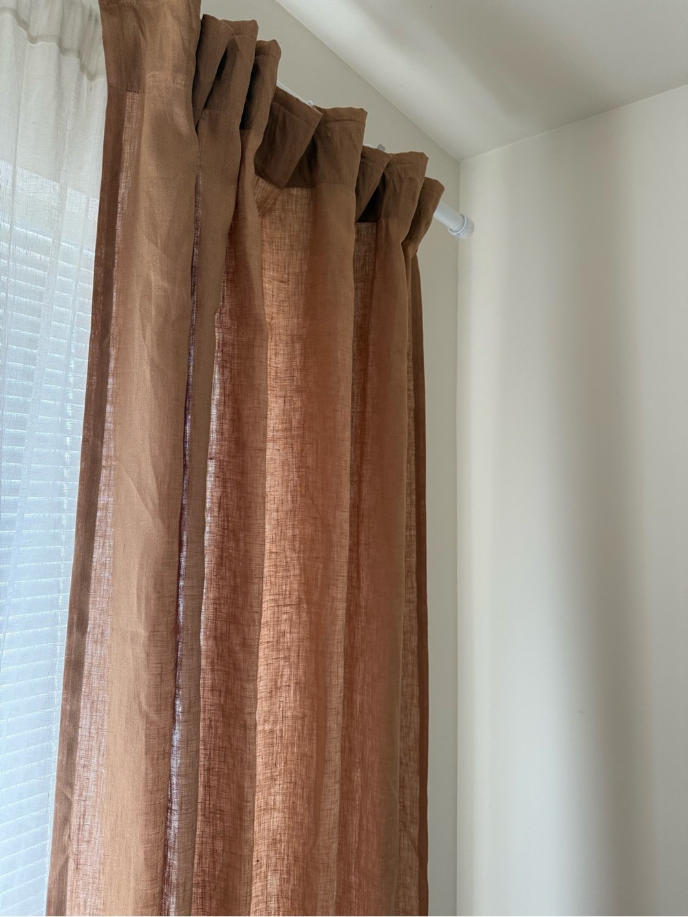 IKEA Brown Sheer Curtain Panel